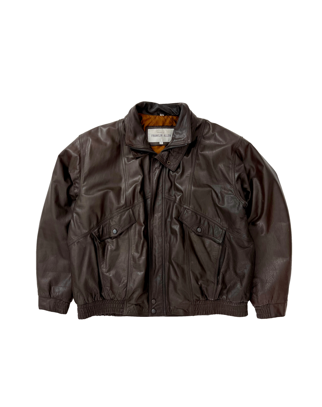 Vintage Satin Lined Brown Leather Jacket