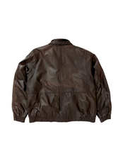 Load image into Gallery viewer, Vintage Satin Lined Brown Leather Jacket
